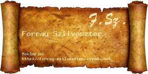 Forray Szilveszter névjegykártya